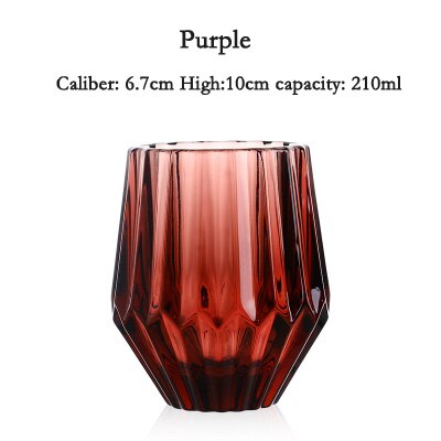Retro-stil blyfri krystal kopper farverigt glas whiskyglas høj kapacitet ølglas vin kop bar hotel partydrinking ware: A4 210ml