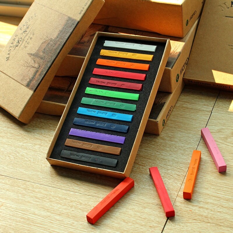 12/24/36/48 Colors Painting Crayons Soft Pastel Art Drawing Set Chalk Color Crayon Brush Stationery