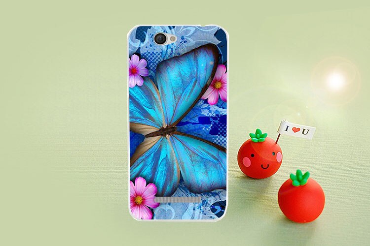 TPU painted Case For Wileyfox Spark / Spark+ Case colorful patterns Flowers animal and Eiffel Towers Phone Cover: C036