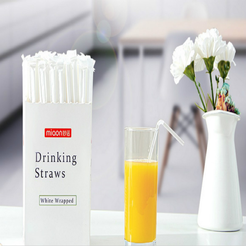 collapsible straw L 205MM D 5MM transparent flexible Disposable straws 300pcs/lot