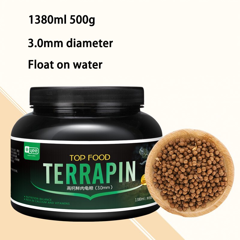 YEE Turtle Tortoise Reptile Food Skewers Fish Granules Dried Shrimp Mealworm Aquarium Fish Food Feed: 3mm 1380ml