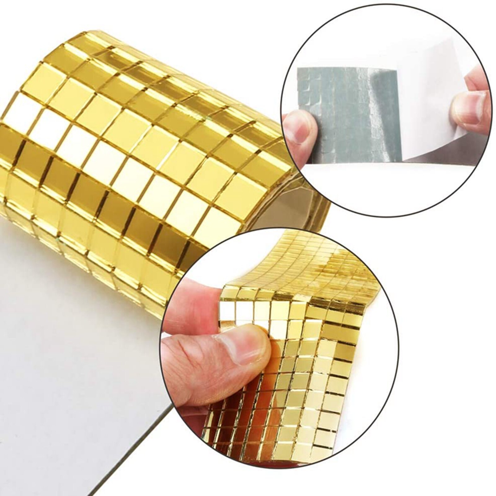 2880 Pieces Self Adhesive Mosaic Tiles Square Glass 5 x 5 mm DIY Craft Decoration Mosaic Border Tiles Mirrors Mosaic Stickers