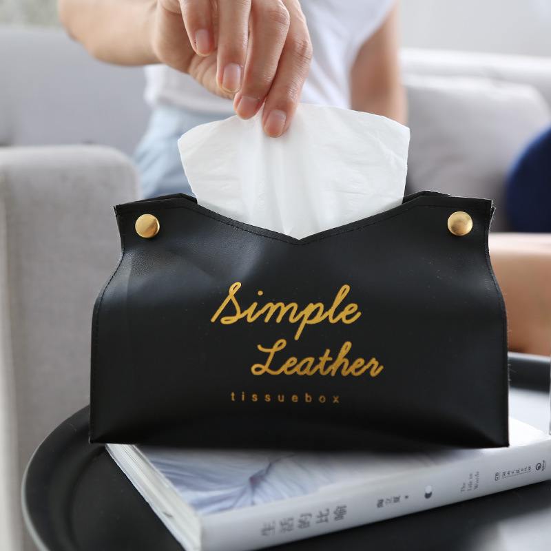 Caja de pañuelos de cuero PU, contenedor de pañuelos para coche, caja de bombeo, soporte para servilletas, caja de almacenamiento, servilletas, decoración para el hogar y la sala de estar