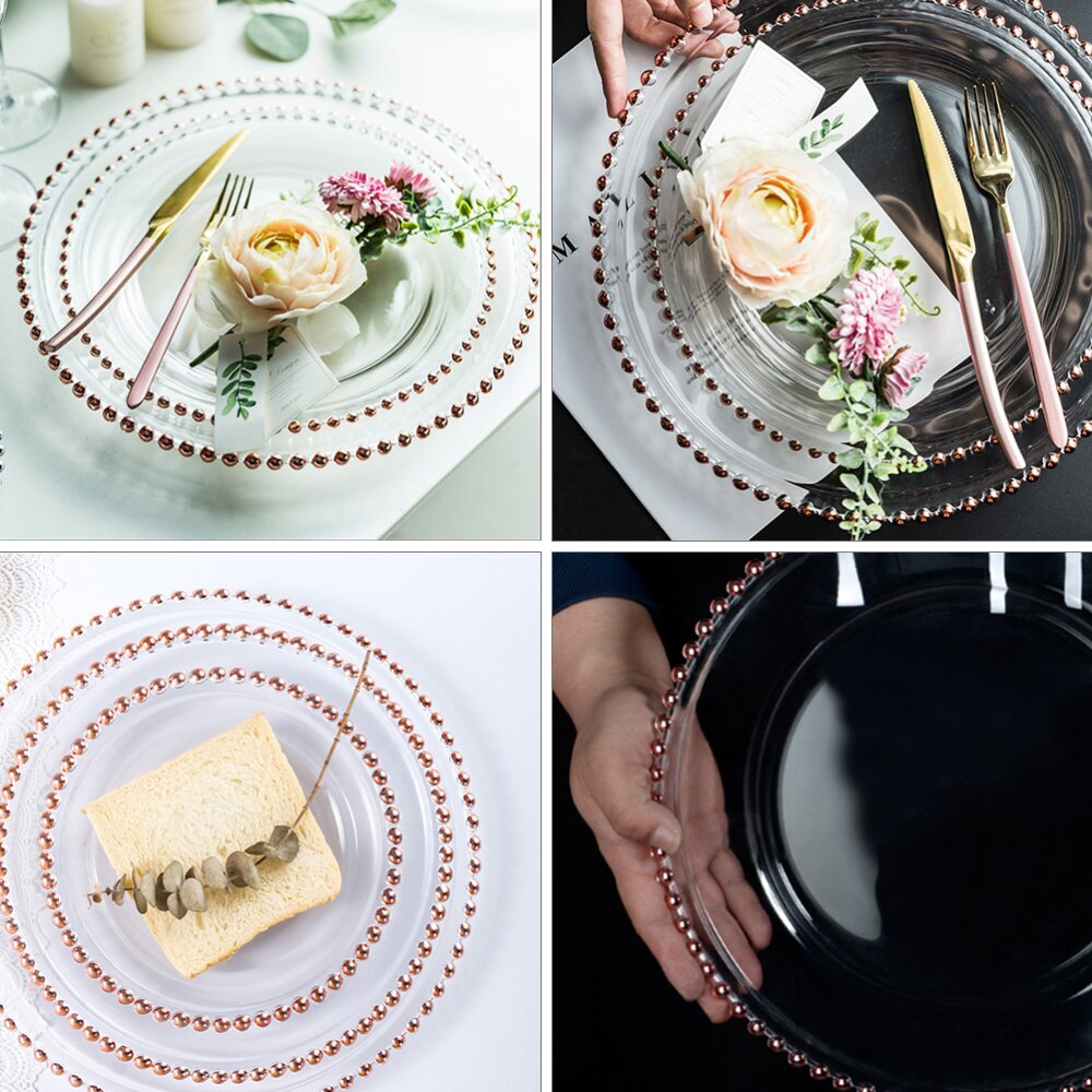 Assiette en verre pour Steak de grande , pour salade, vaisselle en verre (27), 1 pièce