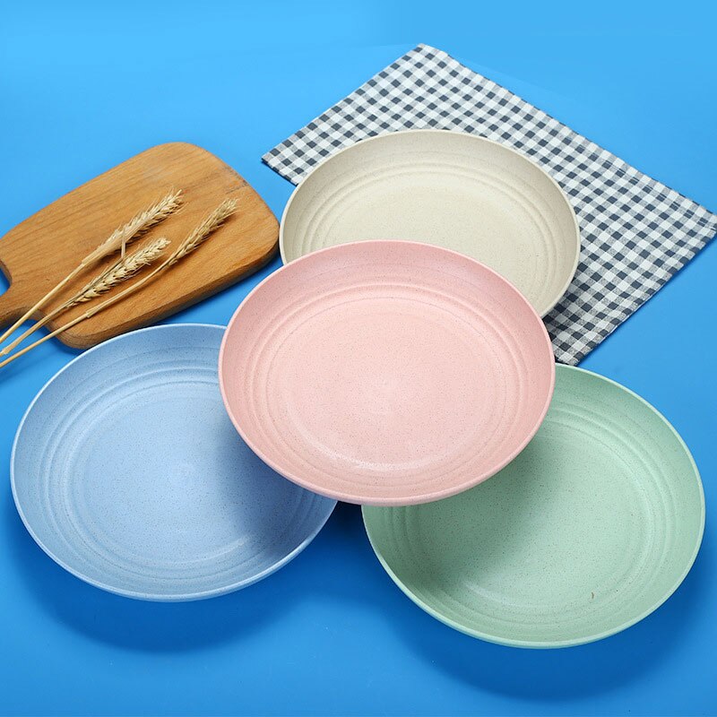 Juego de vajilla de Fibra de trigo no tóxica, cuenco para ensaladas, suministros de cocina, accesorios de cocina, 4 Uds.