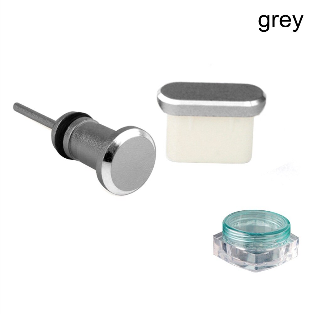 Type C Charging Port Earphone Dust Plug 3.5mm Jack Interface Mobile Phone Card Retrieve Card Pin For Samsung Oneplus Huawei: grey
