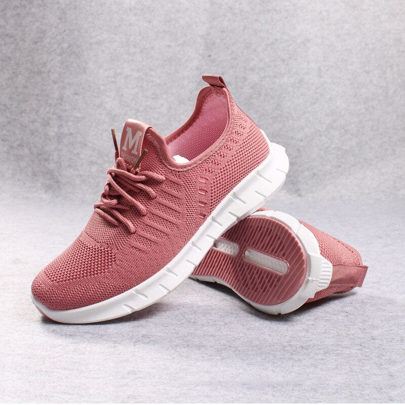 sports shoes spring mesh women shoes comfortable mother shoes soft sole womens running sneakers zapatos de mujer: pink / 37