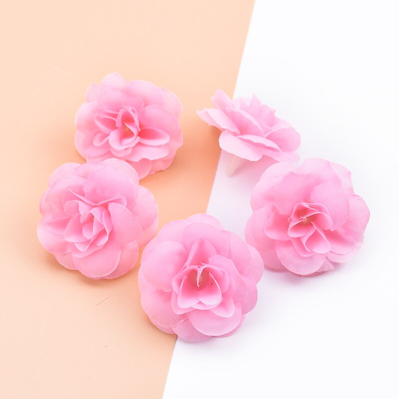 20 stk kunstige planter dekorative blomster kranse scrapbog bryllup boligindretning diy slik æske silke roser blomstervæg: Farve 3