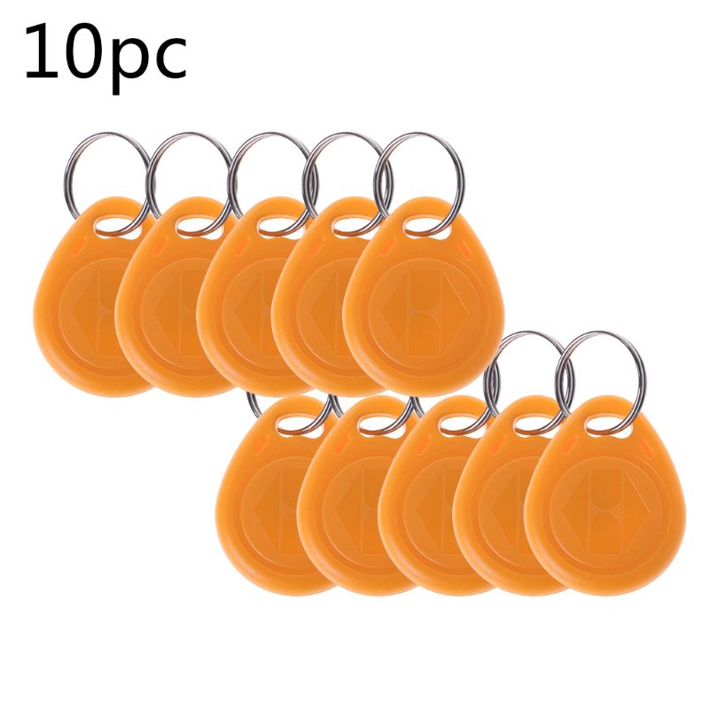 Llavero con etiqueta RFID EM4305 T5577, clon de proximidad, insignia, reescritura, 125khz, pegatina, 10 piezas: YELLOW