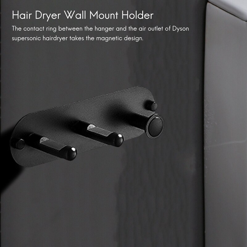 Wall Mount Föhn Houder, zelfklevende Magneet Standhouder Opslag Rack Organizer Voor Dyson Supersonic Haar Föhn, Pow