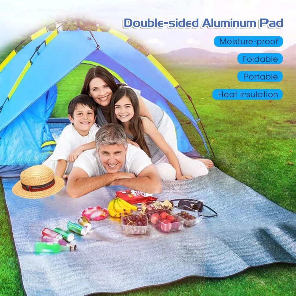 Thermal Camping Mat Ultralight Waterproof Insulation Foam Foil Mat Tent Footprint Reflecting Heat Sleeping Pad Outdoor