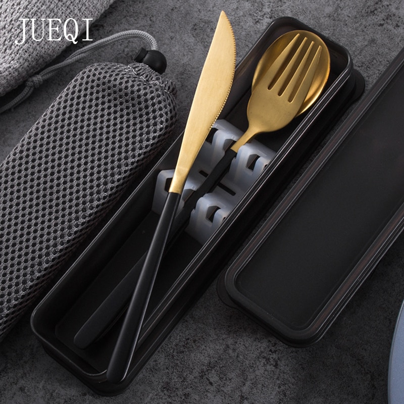 JueQi service de vaisselle coréenne | Couverts de table S cuillère fourchette 18/8 acier inoxydable, service de vaisselle en or occidental