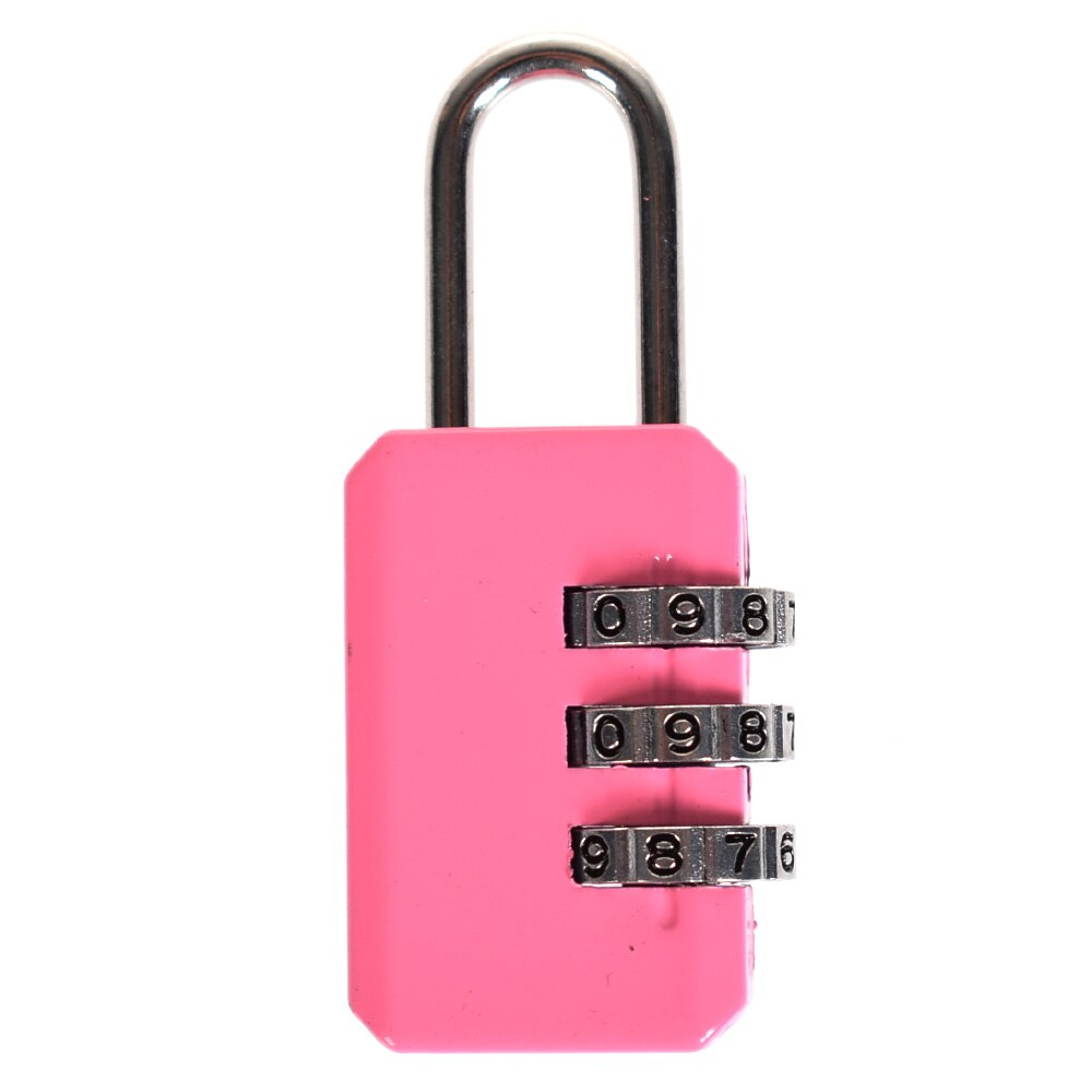 Nice 3 Digit Dial Combination Code Number Lock Padlock For Luggage Zipper Bag Suitcase Drawer durable Locks Travel Safe Lock: Pink
