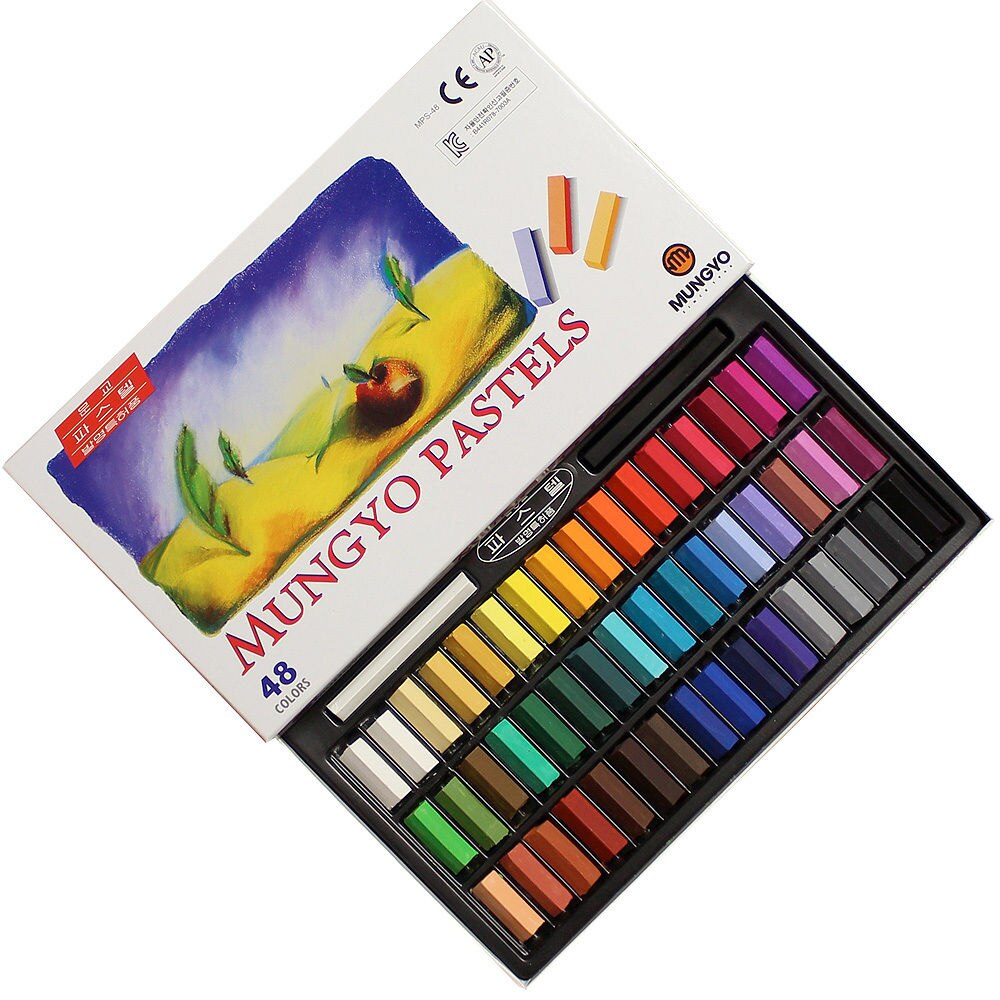 Mungyo bløde pasteller 24 or 32 or 48 or 64 farvet firkantet pastelkunsttegning: 48 farver sæt