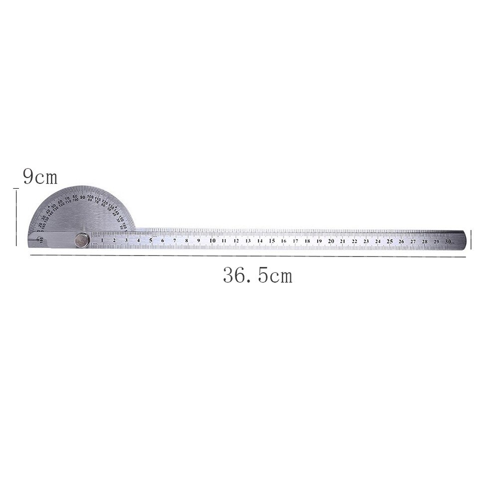 Stainless Steel 180 Degree Protractor Angle Finder Rotary Woodworking Measuring Ruler Craftsman Tool