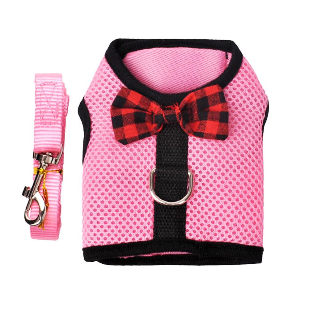 Arnés de chaleco para hámster de conejos con Leas, arnés de malla para el pecho con correa para conejitos de Indias, animales pequeños, accesorios para mascotas, S/M/L: Pink / L