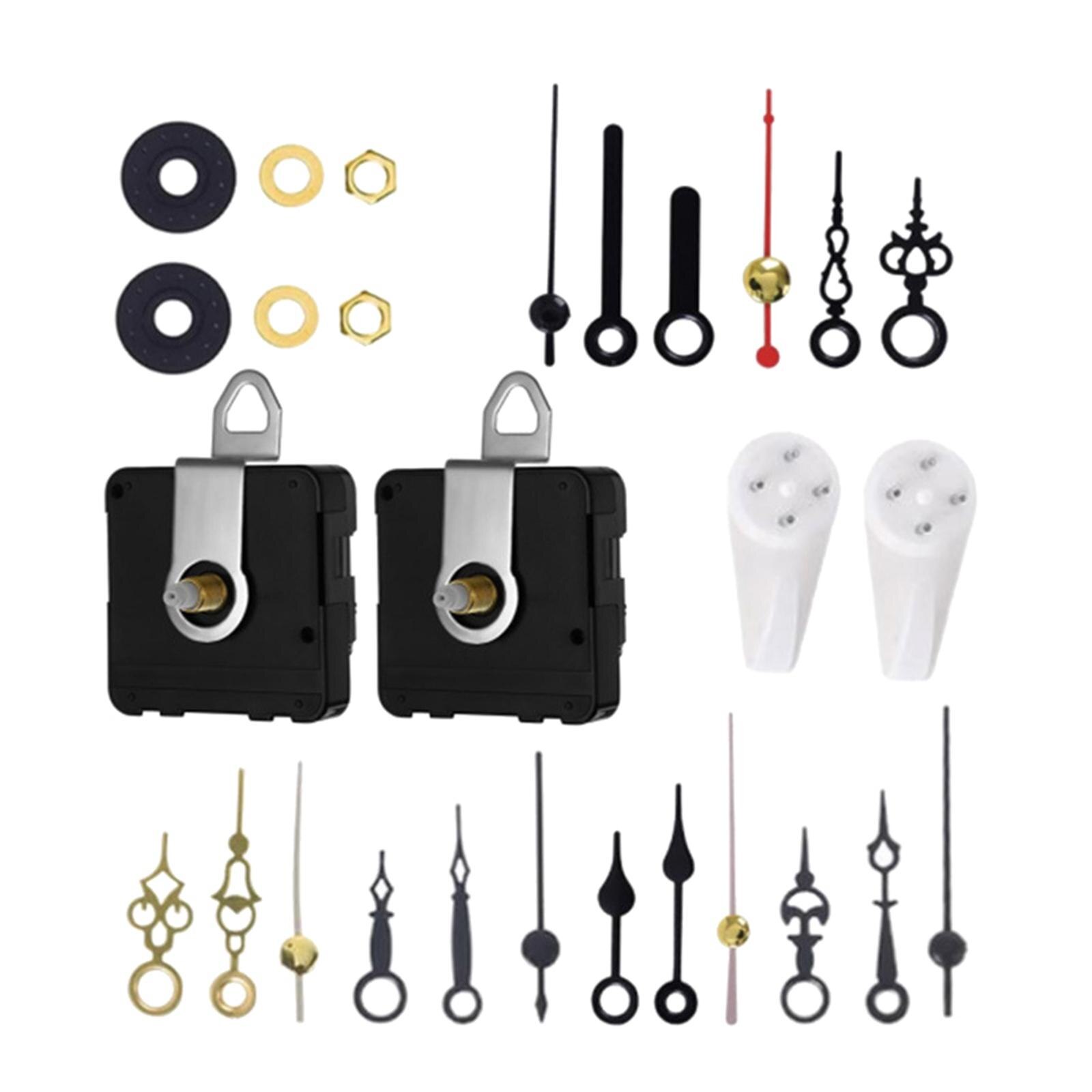 Quartz Wall Clock Movement Mechanism Silent Sweep Quartz Clock Motor Kit Repair Parts with 6 Set of Hands for School Classroom