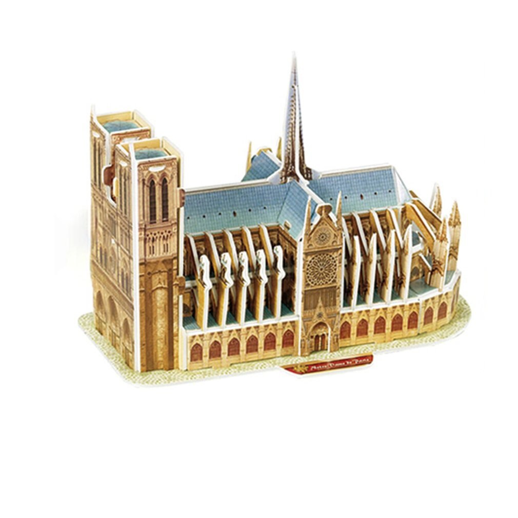 Mini Magic world Architecture Eiffel Tower Statue of Liberty card paper 3D Puzzle building models Educational Toys Kids: Notre Dame