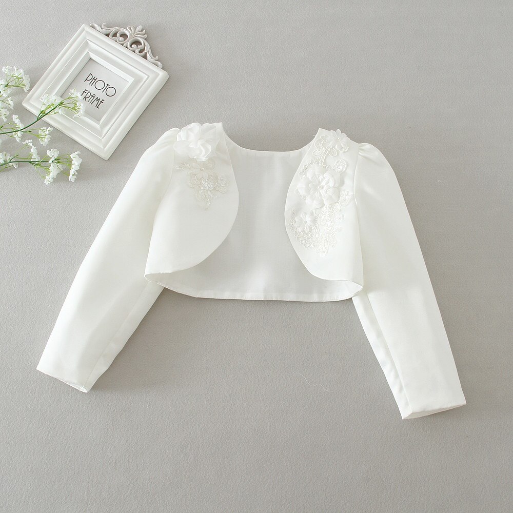 New Girls Bolero paillettes perline Flower Girls giacca corta per matrimonio compleanno abbigliamento formale per bambini