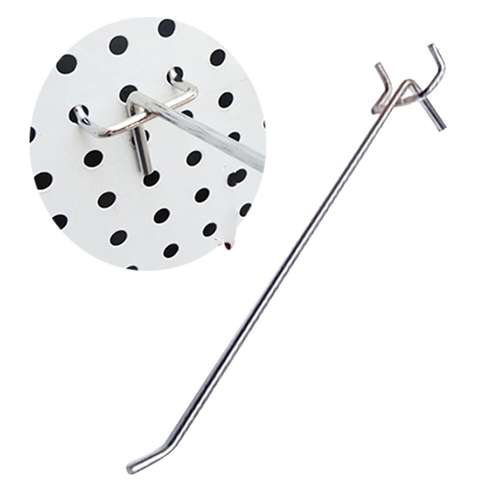 20pcs Display Garage Workshop Wall Mount Retail Shop Pegboard Hooks Manganese Steel Heavy Duty Home Shelving Hanging Tool: silver 5cm