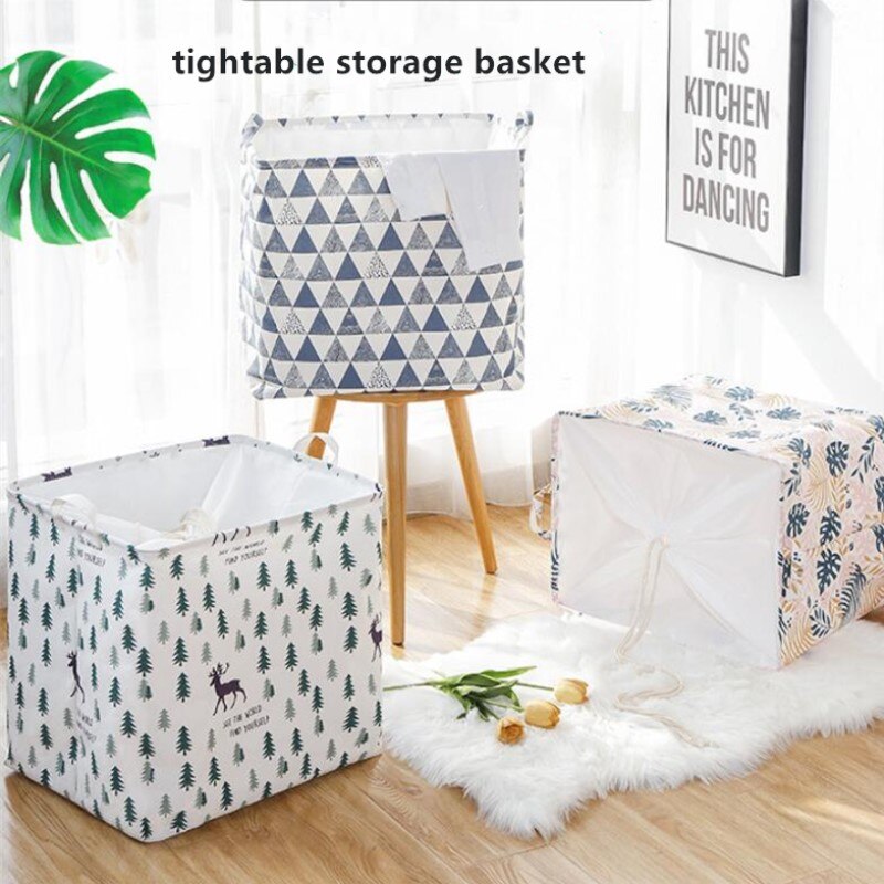 Fabric Folding Storage Basket Laundry Box Rectangle Tightable Organizer Clothes Underwear Toy Quilt Large