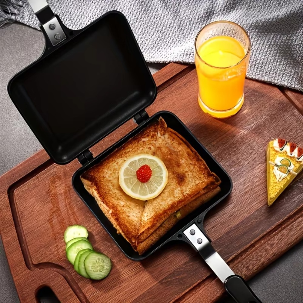 Frühstücksmaschine Antihaft-Sandwichmaker Aluminiumlegierung Abnehmbare Toast-Bratpfanne Doppelseitige Omelettepfanne für Imbissstände