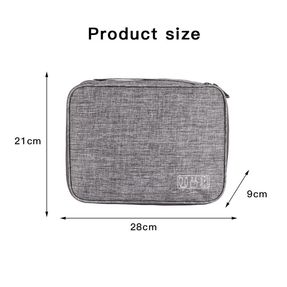 3-layer Electronics Storage Bag Gadget Organizer Multi-functional Digital Devices Organizer Data Cable Storage Case