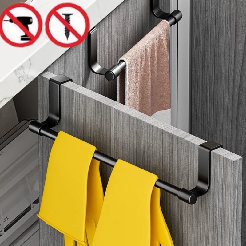1/2 st väggmonterade handdukshängare för köksskåp - en platsbesparande tyghängare lämplig för hem och badrum, ingen borrning krävs