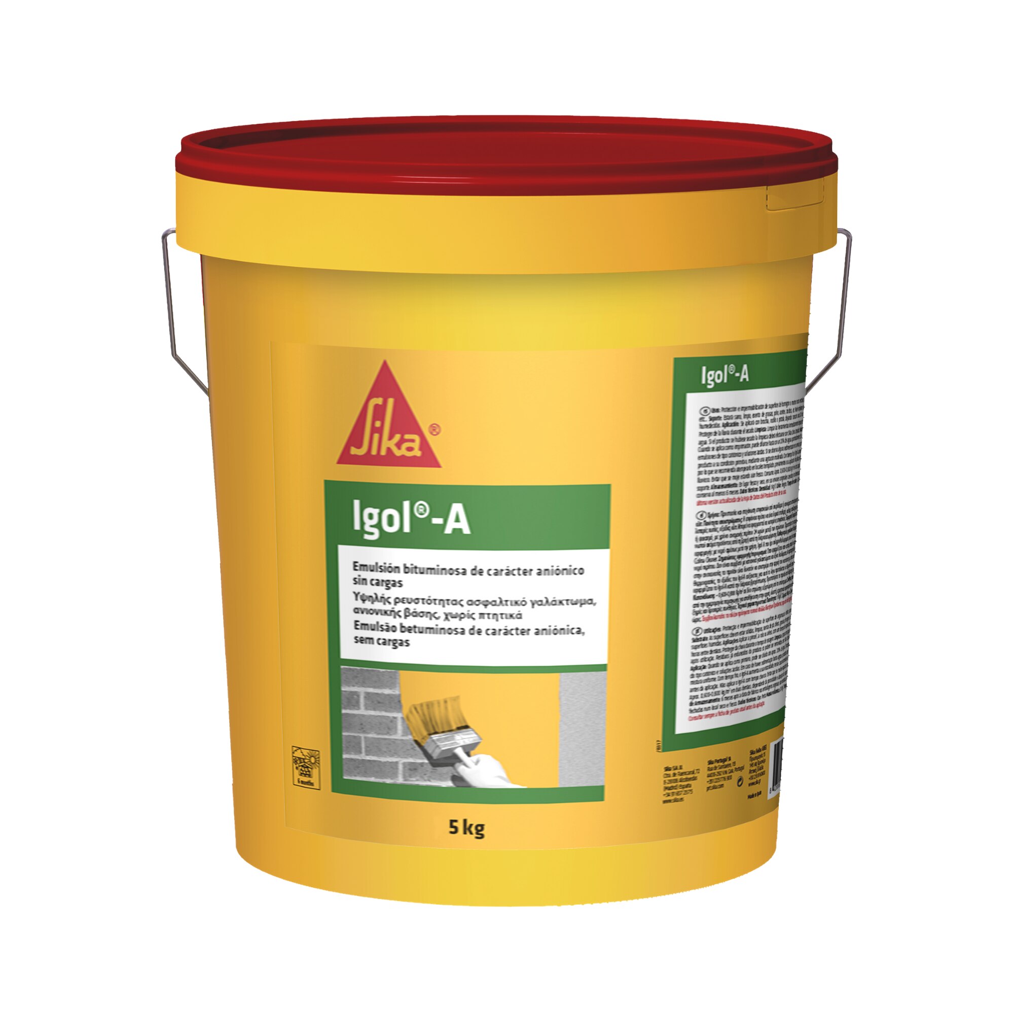Igol A, Emulsión butuminosa para impermeabilización para cimientos, 5kg, Negro