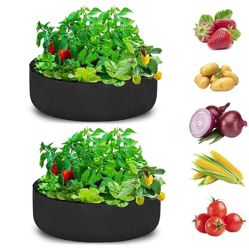 Maceta de tela de 10/15/50/100 galones para plantas, cama elevada para jardín, contenedor de plantación redondo, bolsas de cultivo, maceta de tela de fieltro transpirable