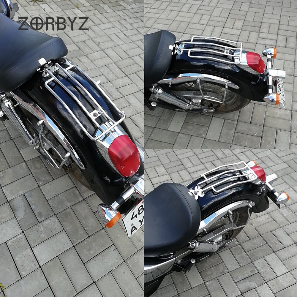 ZORBYZ Motorcycle Black Rear Solo Seat Luggage Rack Carrier For Honda Shadow Aero 750 2004