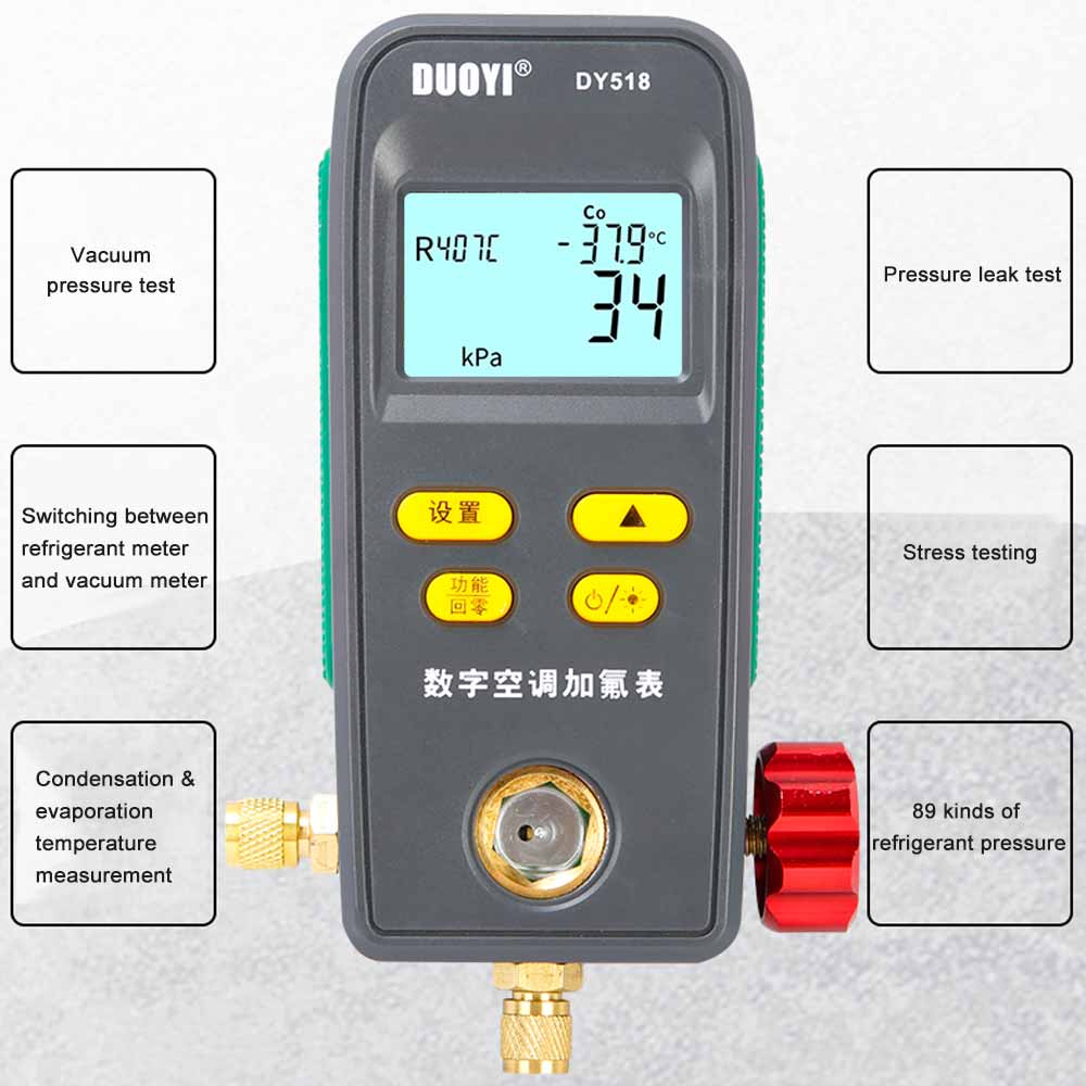 Flow Meter For R134a Digital Pressure Gauge Refrigeration Manifold Gaug... β Grandado