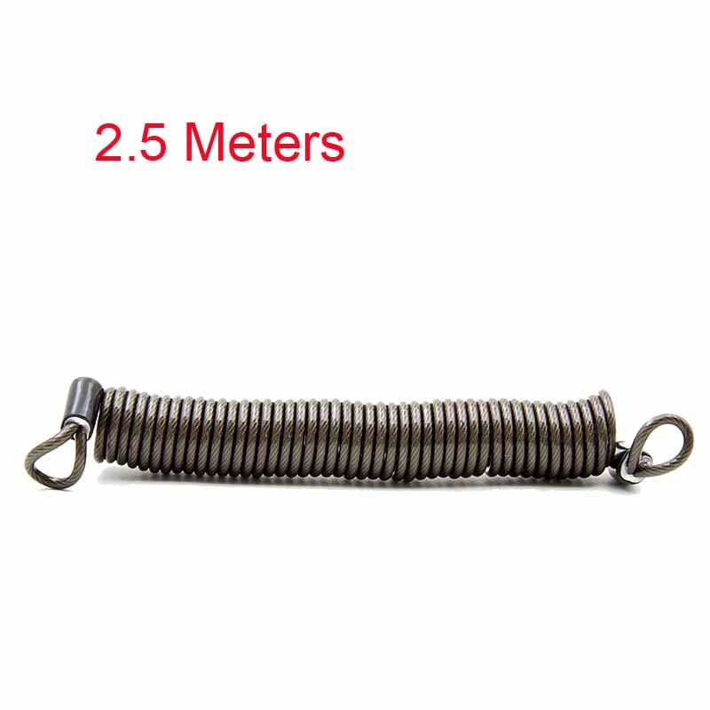 2.5M Bike Spring Cable Lock Anti-Theft Rope Alarm Disc Lock Moto Scooter Bicycle Security Reminder Motorcycle Protection Warning: Black