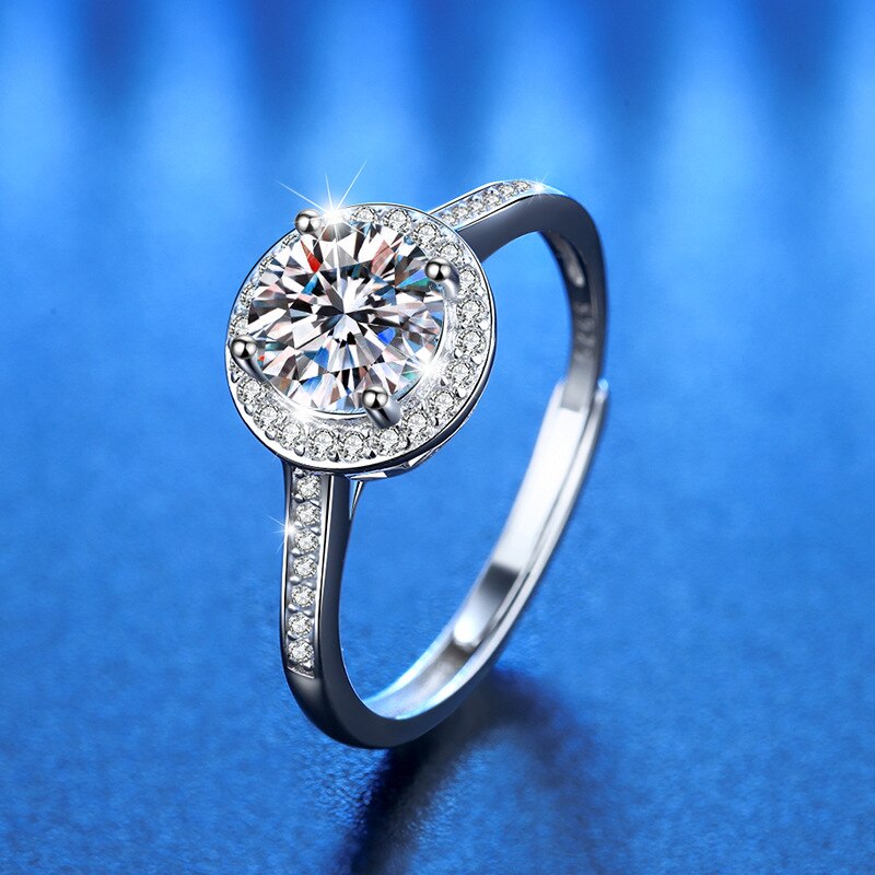 Smyoue D Kleur 1 Carat Moissanite Met Gra Gecertificeerd Solitaire Ring Voor Vrouwen 925 Sterling Silver Love Heart Engagement Sieraden: cui chan GRA