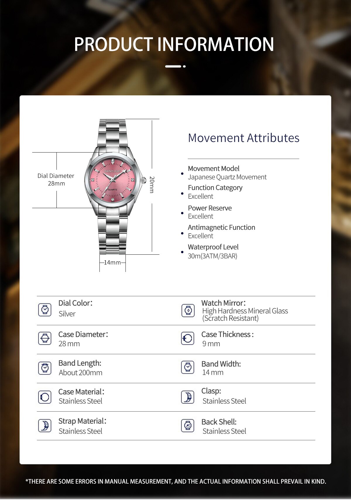 Senhoras vestido relógios pequena face rosa dial à prova dwaterproof água relógio de quartzo analógico feminino com banda de aço inoxidável moda clássico