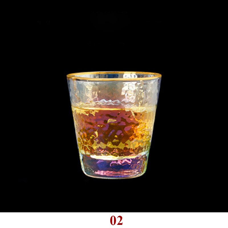 Set van  of 2-280ml/450ml veelkleurige waterglazen met gouden rand voor thuiskantoor, ochtendsap, drinkglazen, -92 glazen: 02-2 stuks