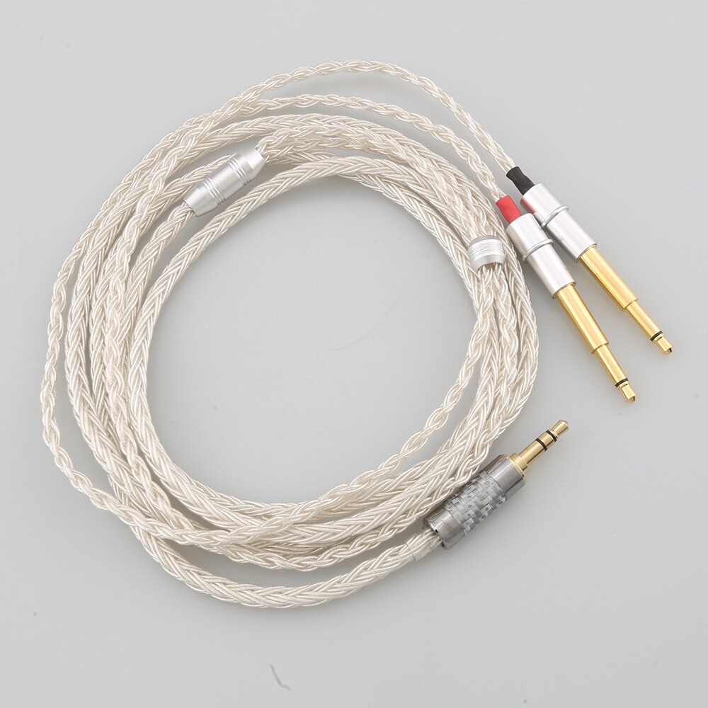 2.5/3.5/4.4/6.5mm Male Plug 16Core 7N OCC Silver Plated Earphone Cable For Meze 99 Classics NEO NOIR Headset Headphone