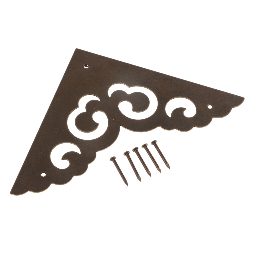 Retro stil dekorativ hjørneplate sikre hjørner beskyttere kantdeksel dekorative hjørnevern messing skyet hul ut