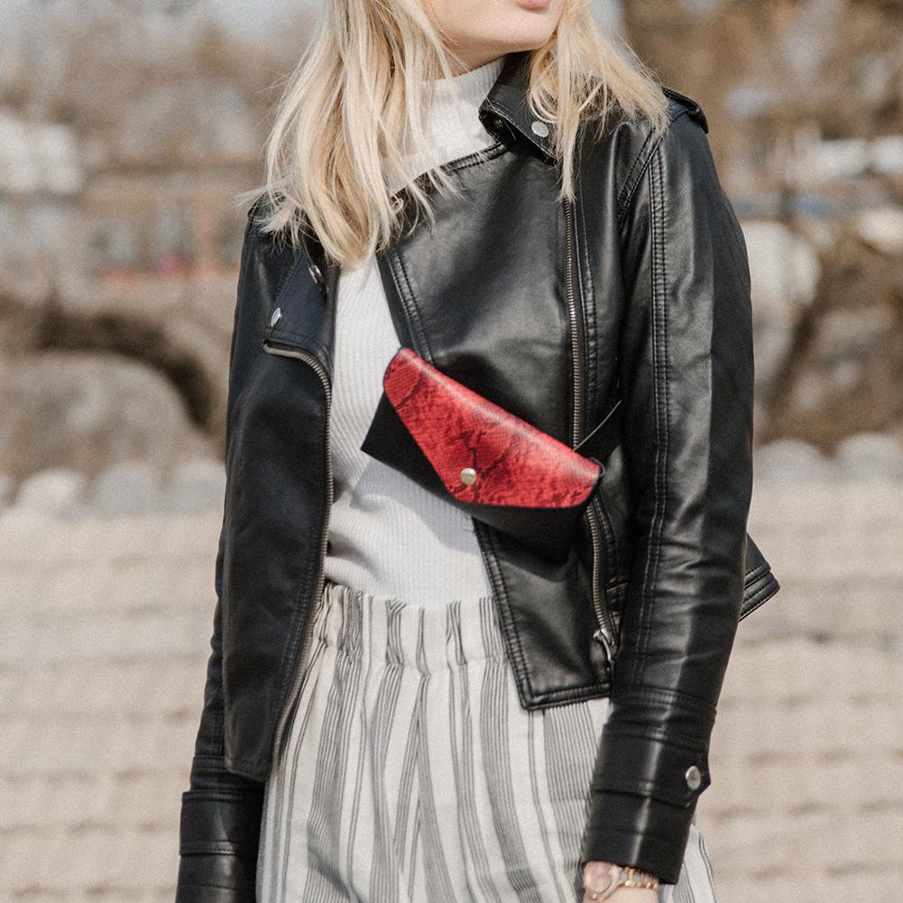 Schlange aufbringen Schulter Taille Taschen fanny Gürtel Packungen Telefon Beutel Frauen Klappe PU Leder Crossbody lässig Bote Brust Taschen