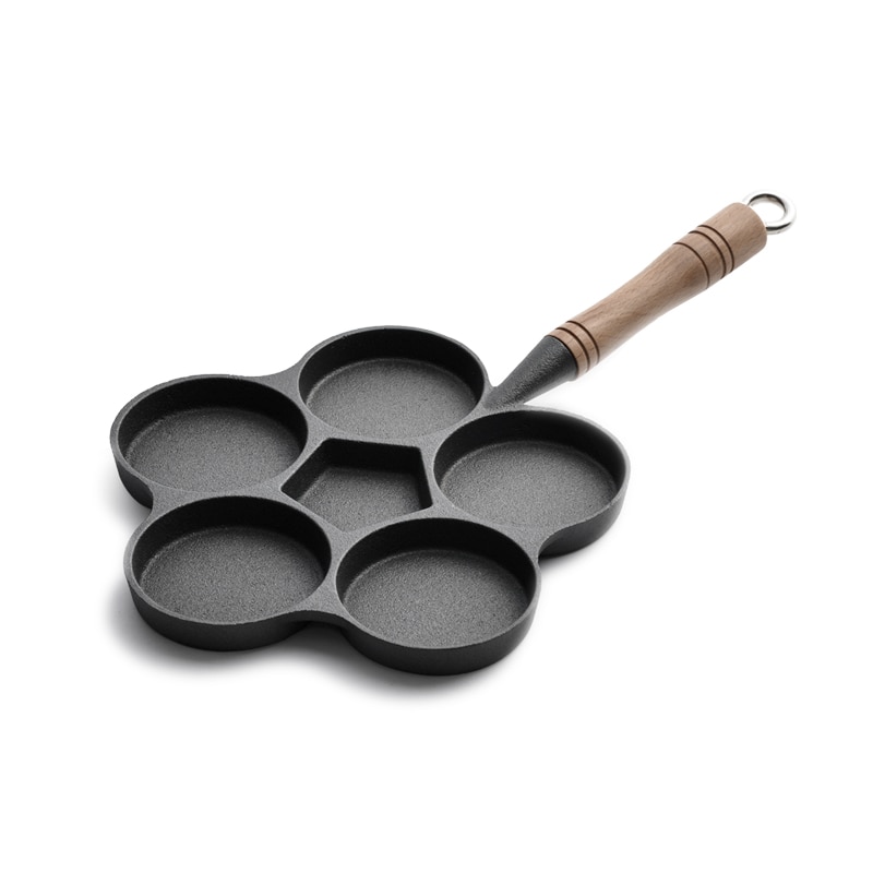 Støbejerns æg dumpling gryde pande bradepande non-stick æg dumpling skimmel form ubelagt æg dumpling artefakt for at lave æg dumpling
