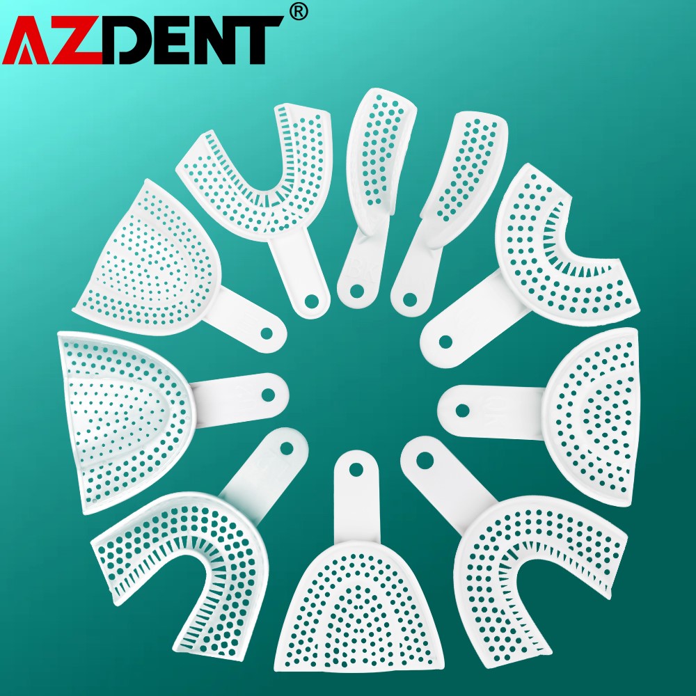 10 unids/set bandeja de plástico Dental sin malla herramientas de dentista Material de laboratorio de odontología soporte para dientes