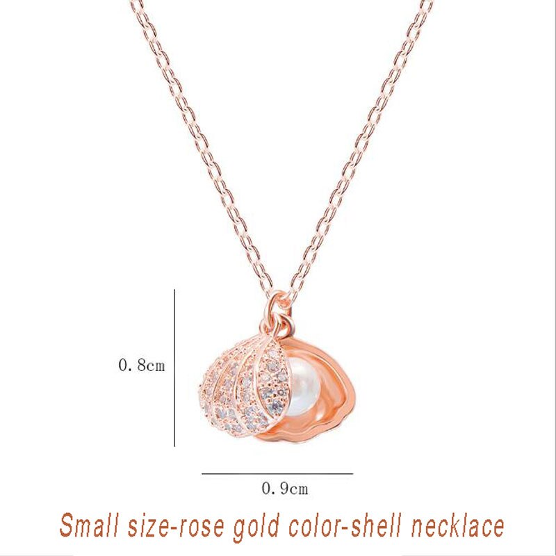 Ataullah Mode Shell Parel Ketting Eenvoudige Persoonlijkheid Sterling 925 Zilveren Sieraden Hanger voor Vrouwen Ketting Party Bijoux NW079: Small-rose gold