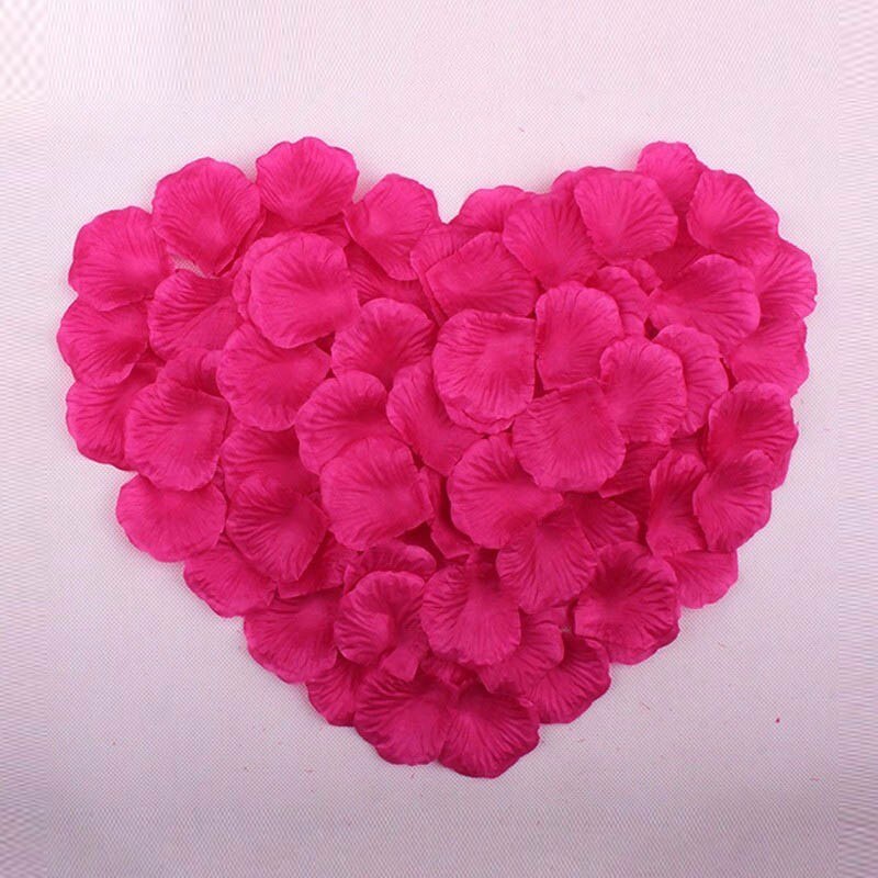 5000 stk / parti 5*5cm silke rosenblade til bryllup dekoration, romantiske kunstige rosenblade bryllup blomst rose blomst: Rosenrød