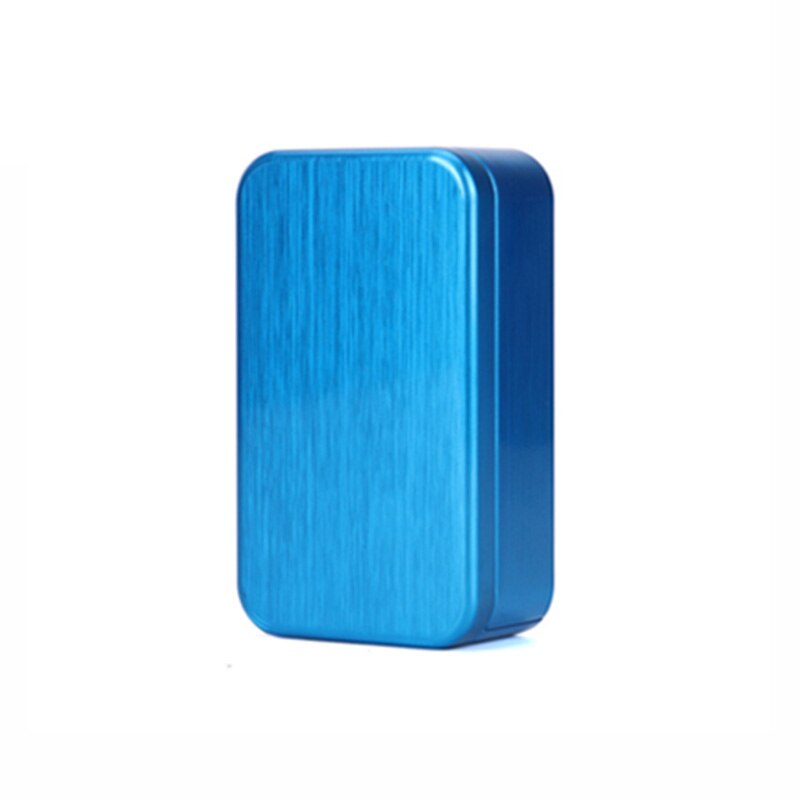 Caja de hojalata para envasado de té, caja de lata de té verde, Simple, de Color puro, Mini caja de cosméticos portátil: Azul