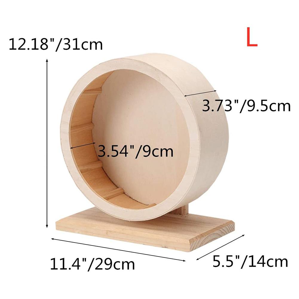 Pets Exercise Wheel Hamster Wooden Mute Running Spinner Wheel Toy for Rat Gerbil Mice Chinchillas Hamster: Large 29cm