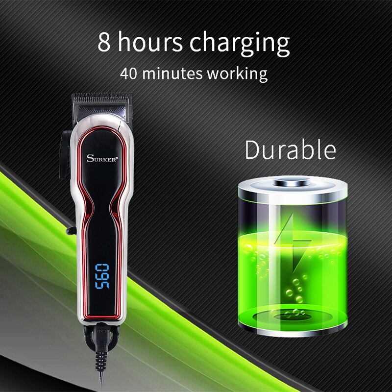 cordless Powerful hair clipper hair trimmer for men electric hair cutter hair cutting machine haircut adjustable