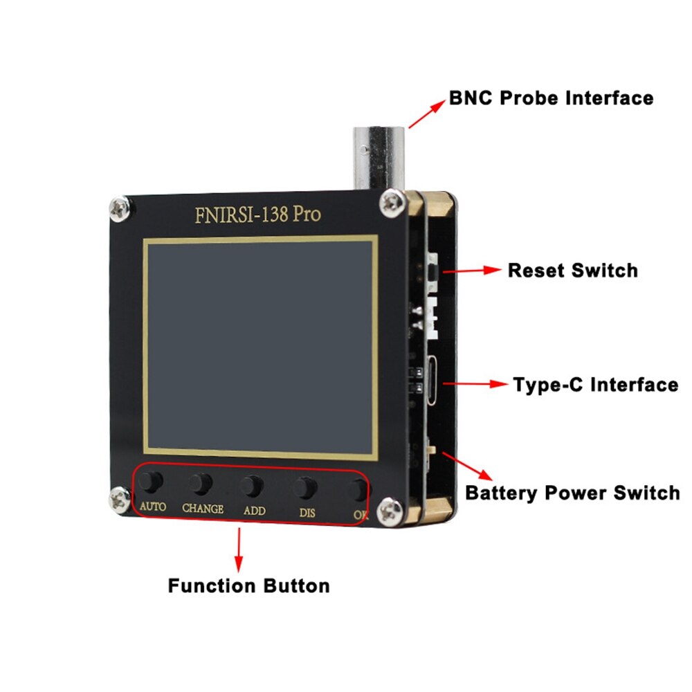 FNIRSI-138 PRO Handheld Digital Oscilloscope 2.5MSa/s 200KHz Analog Bandwidth Support AUTO,80Khz PWM And Firmware Update