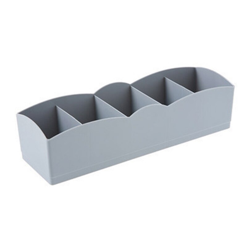 Fowecelt 5 Grids Lade Organizer Ondergoed Kleding Organizer Box Closet Organizer Stropdassen Sokken Shorts Bra Desk Organizer: Gray