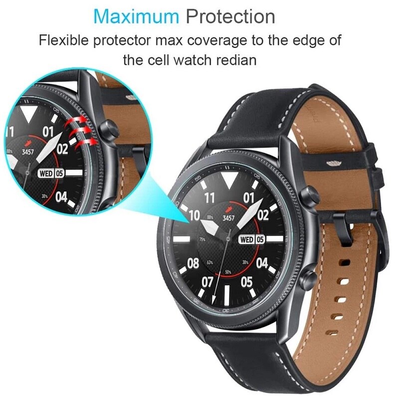 3x Smartwatch okrągły osłona na szybkę zegarka średnica 44 43 42 40 39 37 35 33 31 30 mm folia ochronna pokrywa z folii do inteligentnego zegarka