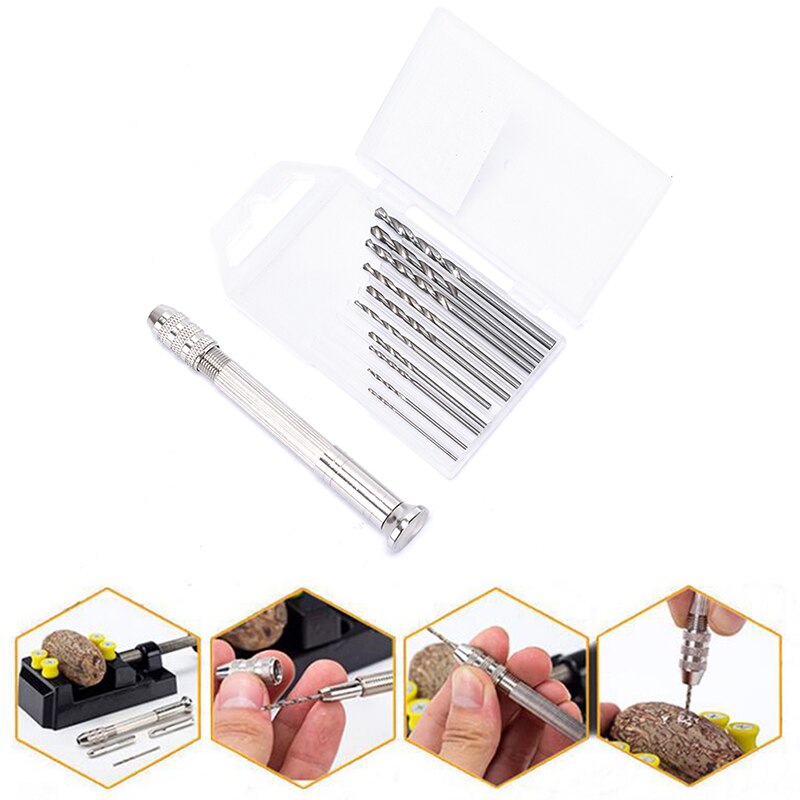 1 Set Metal Good Hand Drill Equipments Resin Mold Tools And Handmade Jewelry Tool With 0.8mm-3.0mm Drill Screw